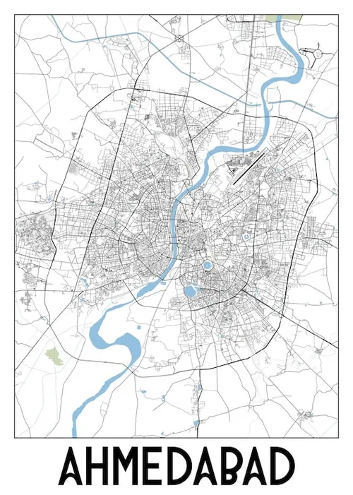 Street map of Ahmedabad showing Pruthvi Infotech service locations